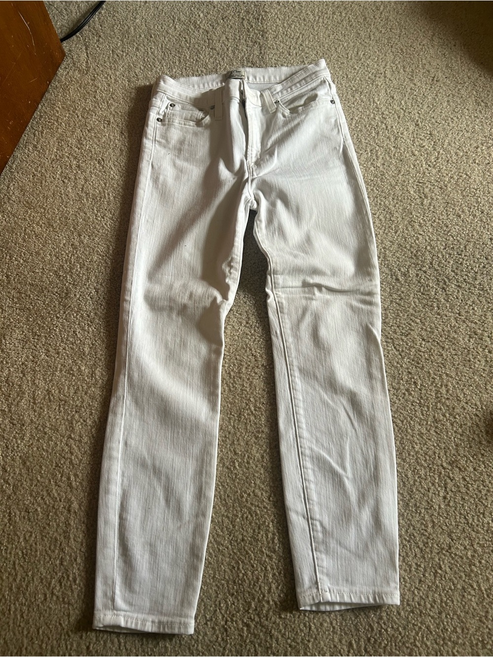J. Crew White Straight-Leg Jeans